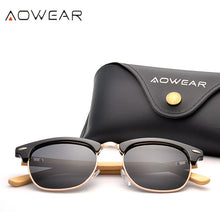 Load image into Gallery viewer, AOWEAR Classic Bamboo Vintage Sunglasses Women Polarized Small Wood Retro Sun Glasses Ladies Wooden Glasses Gafas Sol