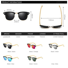 Load image into Gallery viewer, AOWEAR Classic Bamboo Vintage Sunglasses Women Polarized Small Wood Retro Sun Glasses Ladies Wooden Glasses Gafas Sol