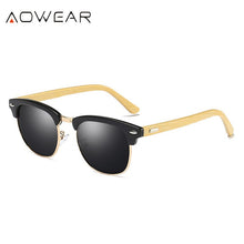 Load image into Gallery viewer, AOWEAR Classic Bamboo Vintage Sunglasses Women Polarized Small Wood Retro Sun Glasses Ladies Wooden Glasses Gafas Sol