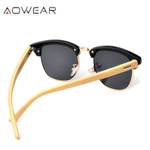 Load image into Gallery viewer, AOWEAR Classic Bamboo Vintage Sunglasses Women Polarized Small Wood Retro Sun Glasses Ladies Wooden Glasses Gafas Sol