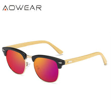 Load image into Gallery viewer, AOWEAR Classic Bamboo Vintage Sunglasses Women Polarized Small Wood Retro Sun Glasses Ladies Wooden Glasses Gafas Sol