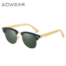 Load image into Gallery viewer, AOWEAR Classic Bamboo Vintage Sunglasses Women Polarized Small Wood Retro Sun Glasses Ladies Wooden Glasses Gafas Sol