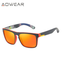 Carica l'immagine nel visualizzatore di Gallery, AOWEAR Classic Men Square Sunglasses Vintage Plastic Mirror Polarized Sun Glasses Male Women Driving Eyewear Goggle with Case