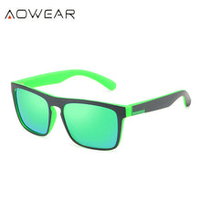 Carica l'immagine nel visualizzatore di Gallery, AOWEAR Classic Men Square Sunglasses Vintage Plastic Mirror Polarized Sun Glasses Male Women Driving Eyewear Goggle with Case