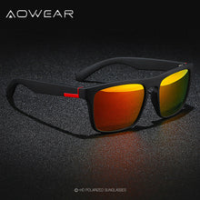 Carica l'immagine nel visualizzatore di Gallery, AOWEAR Classic Men Square Sunglasses Vintage Plastic Mirror Polarized Sun Glasses Male Women Driving Eyewear Goggle with Case