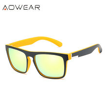 Carica l'immagine nel visualizzatore di Gallery, AOWEAR Classic Men Square Sunglasses Vintage Plastic Mirror Polarized Sun Glasses Male Women Driving Eyewear Goggle with Case
