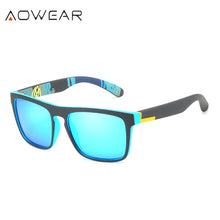 Carica l'immagine nel visualizzatore di Gallery, AOWEAR Classic Men Square Sunglasses Vintage Plastic Mirror Polarized Sun Glasses Male Women Driving Eyewear Goggle with Case