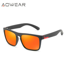 Carica l'immagine nel visualizzatore di Gallery, AOWEAR Classic Men Square Sunglasses Vintage Plastic Mirror Polarized Sun Glasses Male Women Driving Eyewear Goggle with Case