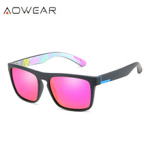 Carica l'immagine nel visualizzatore di Gallery, AOWEAR Classic Men Square Sunglasses Vintage Plastic Mirror Polarized Sun Glasses Male Women Driving Eyewear Goggle with Case