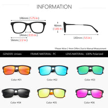 Carica l'immagine nel visualizzatore di Gallery, AOWEAR Classic Men Square Sunglasses Vintage Plastic Mirror Polarized Sun Glasses Male Women Driving Eyewear Goggle with Case