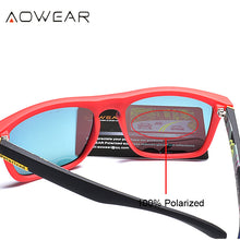 Carica l'immagine nel visualizzatore di Gallery, AOWEAR Classic Men Square Sunglasses Vintage Plastic Mirror Polarized Sun Glasses Male Women Driving Eyewear Goggle with Case
