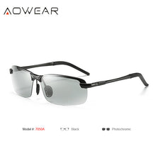 Load image into Gallery viewer, AOWEAR Classic Rimless Photochromic Sunglasses Men Polarized HD Chameleon Glasses Man Day Night Driver Goggles Eyewear Oculos