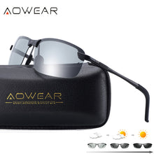 Load image into Gallery viewer, AOWEAR Classic Rimless Photochromic Sunglasses Men Polarized HD Chameleon Glasses Man Day Night Driver Goggles Eyewear Oculos