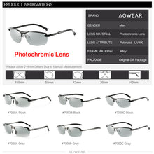 Load image into Gallery viewer, AOWEAR Classic Rimless Photochromic Sunglasses Men Polarized HD Chameleon Glasses Man Day Night Driver Goggles Eyewear Oculos