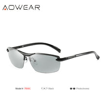 Load image into Gallery viewer, AOWEAR Classic Rimless Photochromic Sunglasses Men Polarized HD Chameleon Glasses Man Day Night Driver Goggles Eyewear Oculos