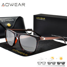Carica l'immagine nel visualizzatore di Gallery, AOWEAR Classic Square Chameleon Sunglasses Women Polarized HD Photochromic Sun Glasses for Woman Driving Goggles Vintage Eyewear