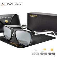 Carica l'immagine nel visualizzatore di Gallery, AOWEAR Classic Square Chameleon Sunglasses Women Polarized HD Photochromic Sun Glasses for Woman Driving Goggles Vintage Eyewear