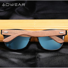 Load image into Gallery viewer, AOWEAR Classic Walnut Wooden Polarized Sunglasses Men Brand Designer Retro Sun Glasses for Man / Women Fashionable Eyewear