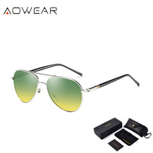 Load image into Gallery viewer, AOWEAR Day Night Vision Sunglasses Men Polarized Aviation Day and Night Sight Car Driving Glasses Anti-glare HD Driver Goggles