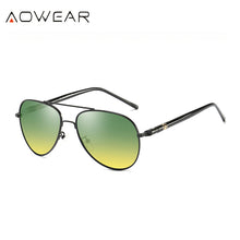 Load image into Gallery viewer, AOWEAR Day and Night Vision Glasses for Driving Goggles Male HD Classic Pilot Yellow Polarized Sunglasses for Men Women Shades