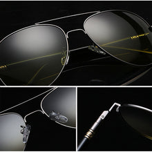 Load image into Gallery viewer, AOWEAR Day and Night Vision Glasses for Driving Goggles Male HD Classic Pilot Yellow Polarized Sunglasses for Men Women Shades
