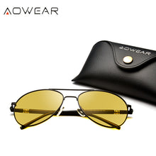Load image into Gallery viewer, AOWEAR Famous Brand Night Vision Glasses for Driving Night Yellow Polarized Sunglasses for Men Women Pilot Driver Sun Glasses
