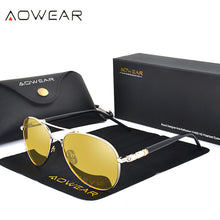 Load image into Gallery viewer, AOWEAR Famous Brand Night Vision Glasses for Driving Night Yellow Polarized Sunglasses for Men Women Pilot Driver Sun Glasses
