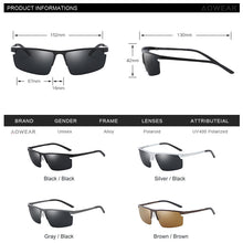 Load image into Gallery viewer, AOWEAR Genuine Aluminum Rimless Sunglasses Men Polarized  Brand Lightweight Outdoor Sports Retro Sun Glasses for Man