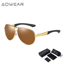 Load image into Gallery viewer, AOWEAR HD Night Vision Glasses Men Polarized Yellow Lens Goggles Driving Aviation Sunglasses Retro Driver Eyewear Male Oculos