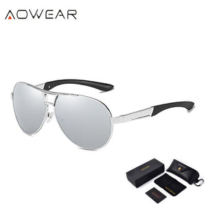 AOWEAR HD Night Vision Glasses Men Polarized Yellow Lens Goggles Driving Aviation Sunglasses Retro Driver Eyewear Male Oculos