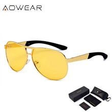 Load image into Gallery viewer, AOWEAR HD Night Vision Glasses Men Polarized Yellow Lens Goggles Driving Aviation Sunglasses Retro Driver Eyewear Male Oculos