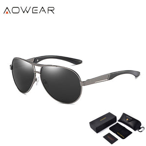 AOWEAR HD Night Vision Glasses Men Polarized Yellow Lens Goggles Driving Aviation Sunglasses Retro Driver Eyewear Male Oculos