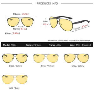 AOWEAR HD Night Vision Glasses Men Polarized Yellow Lens Goggles Driving Aviation Sunglasses Retro Driver Eyewear Male Oculos
