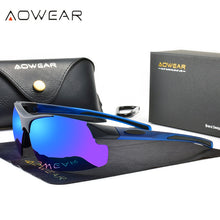 Load image into Gallery viewer, AOWEAR Lightweight Sport Cycling Sunglasses Men Polarized Outdoor Mirror Sun Glasses Male Cool Outside UV400 Protection Goggles