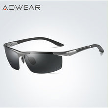 Load image into Gallery viewer, AOWEAR  Aluminium Rimless Sunglasses Men Polarized Sport Outdoor Mirror Sun Glasses for Men Drive Eyewear with Accessories