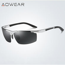 Load image into Gallery viewer, AOWEAR  Aluminium Rimless Sunglasses Men Polarized Sport Outdoor Mirror Sun Glasses for Men Drive Eyewear with Accessories