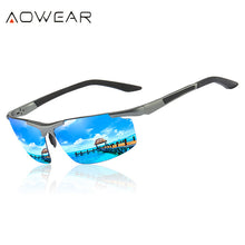 Load image into Gallery viewer, AOWEAR  Aluminium Rimless Sunglasses Men Polarized Sport Outdoor Mirror Sun Glasses for Men Drive Eyewear with Accessories