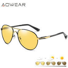 Load image into Gallery viewer, AOWEAR  Aviation Photochromic Sunglasses Men Polarized Retro Chameleon Glasses Day Night Driver Goggles Sun Glasses Oculos