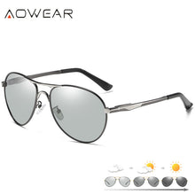 Load image into Gallery viewer, AOWEAR  Aviation Photochromic Sunglasses Men Polarized Retro Chameleon Glasses Day Night Driver Goggles Sun Glasses Oculos