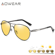 Load image into Gallery viewer, AOWEAR  Aviation Photochromic Sunglasses Men Polarized Retro Chameleon Glasses Day Night Driver Goggles Sun Glasses Oculos
