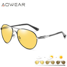 Load image into Gallery viewer, AOWEAR  Aviation Photochromic Sunglasses Men Polarized Retro Chameleon Glasses Day Night Driver Goggles Sun Glasses Oculos