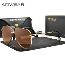 Load image into Gallery viewer, AOWEAR  Designer Gradient Sunglasses Men Polarized Retro Oversized Glasses Male Trending Anti-glare Goggles Eyeglasses