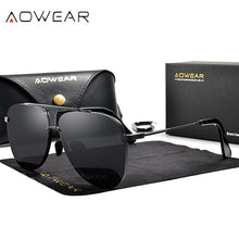 Load image into Gallery viewer, AOWEAR  Designer Gradient Sunglasses Men Polarized Retro Oversized Glasses Male Trending Anti-glare Goggles Eyeglasses
