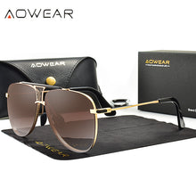 Load image into Gallery viewer, AOWEAR  Designer Gradient Sunglasses Men Polarized Retro Oversized Glasses Male Trending Anti-glare Goggles Eyeglasses