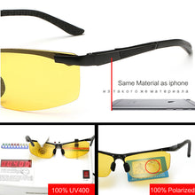 Load image into Gallery viewer, AOWEAR  Polarized Night Vision Glasses Men Yellow Aluminum Rimless Car Driver Goggles Sunglasses Man Driving Eyewear