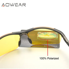 Load image into Gallery viewer, AOWEAR  Polarized Night Vision Glasses Men Yellow Aluminum Rimless Car Driver Goggles Sunglasses Man Driving Eyewear