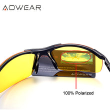 Load image into Gallery viewer, AOWEAR  Polarized Night Vision Glasses for Men Aluminum Yellow Big Sports Style Car Driver Sunglasses for Night Driving