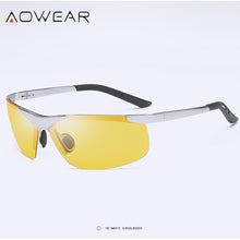 Load image into Gallery viewer, AOWEAR  Polarized Night Vision Glasses for Men Aluminum Yellow Big Sports Style Car Driver Sunglasses for Night Driving