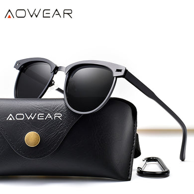 AOWEAR  Punk Sunglasses Women Polarized Vintage Sun Glasses Ladies Steampunk Brand Designer Glasses Gafas De Sol