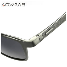 Load image into Gallery viewer, AOWEAR  Square Polarized Sunglasses Men  Aluminum Retro Glasses Anti-glare Driving Goggles Sun Glasses Lunette